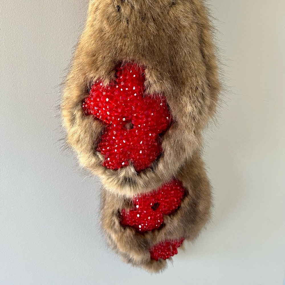 Simone Rocha Faux Fur Beaded Scarf - Picture 3 of 6